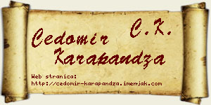 Čedomir Karapandža vizit kartica